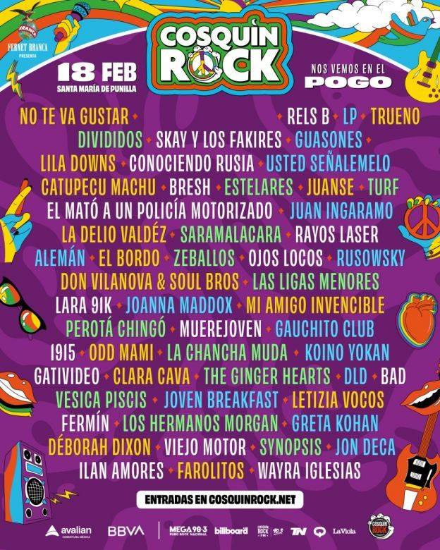 ¡Anunciaron la grilla del Cosquín Rock!