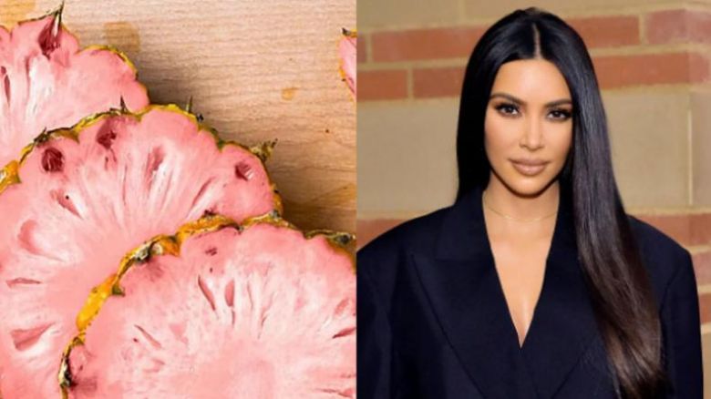 Qué es y dónde se consigue la piña rosa, la exclusiva fruta que desayuna Kim Kardashian