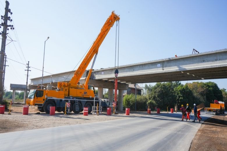 Villa María: el nuevo puente sobre ruta 2 tiene 55% de avance