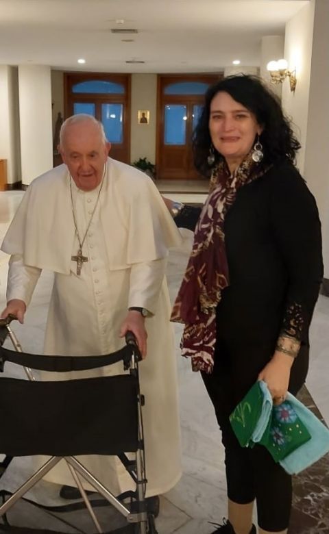 Alicia Peressutti se reunió con el Papa Francisco