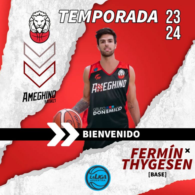 Fermín Thygesen es el tercer refuerzo Ameghino para la próxima temporada