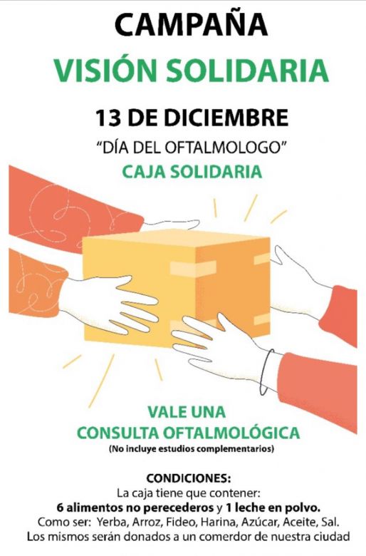 Se realizará la campaña"Visión Solidaria"