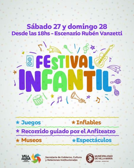 Villa María se prepara para vivir el primer Festival Infantil