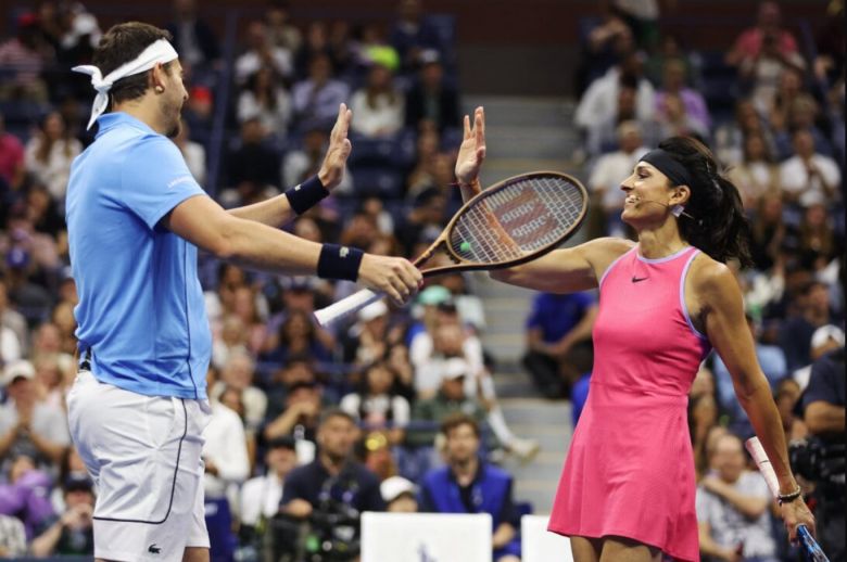 Juan Martín Del Potro y Gabriela Sabatini ganaron en una exhibición del US Open 