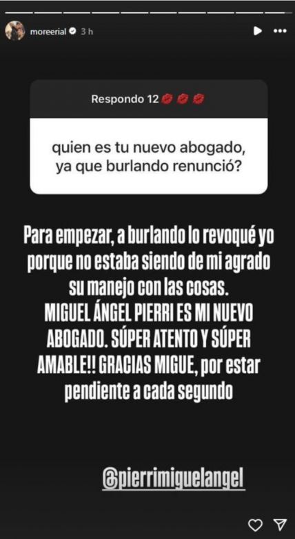 Morena Rial explicó porqué despidió a Fernando Burlando como abogado