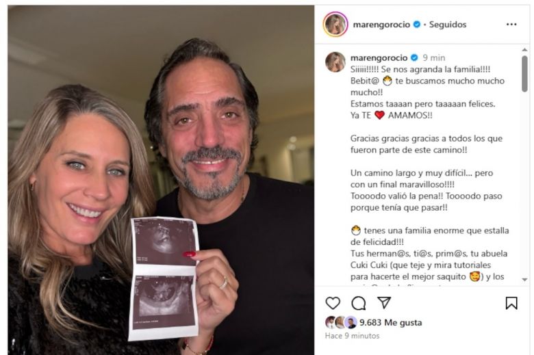 Rocío Marengo confirmó que está embarazada: “Te buscamos mucho y ya te amamos”