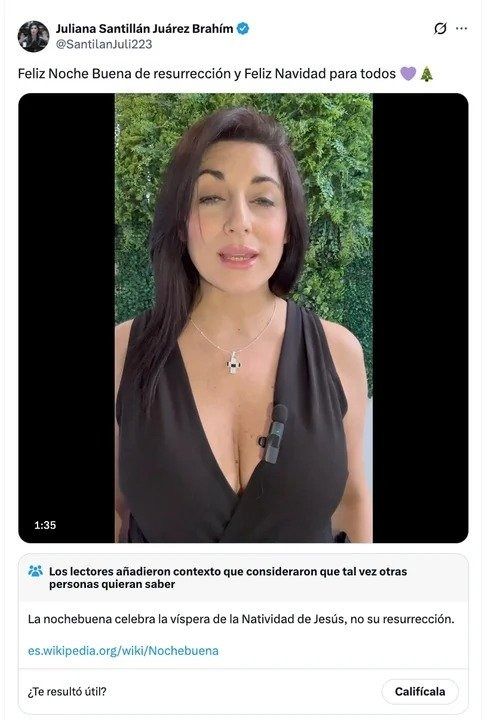 &ldquo;Nochebuena de resurrecci&oacute;n&rdquo;: Juliana Santill&aacute;n es viral por su mensaje navide&ntilde;o