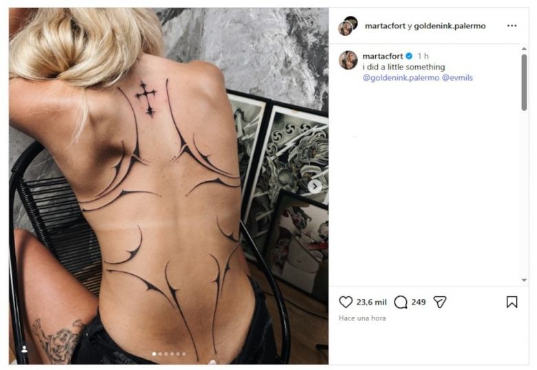 Marta Fort sorprendi&oacute; con un enorme tatuaje sobre su espalda: &ldquo;Me hice una cosita&rdquo;
