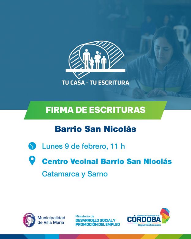 Vecinos de barrio San Nicol&aacute;s firmar&aacute;n las escrituras de sus viviendas este lunes
