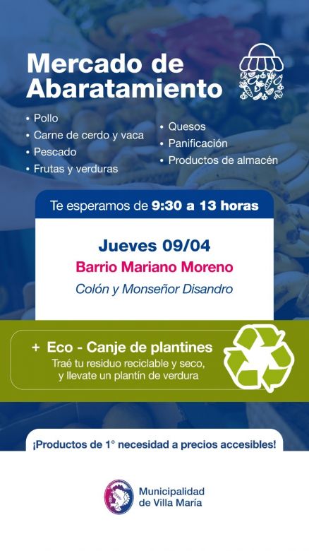 El mercado de abaratamiento llega ma&ntilde;ana a barrio Mariano Moreno