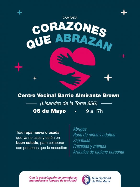 El 6 de mayo se realizar&aacute; la campa&ntilde;a solidaria &ldquo;Corazones que Abrazan&rdquo;