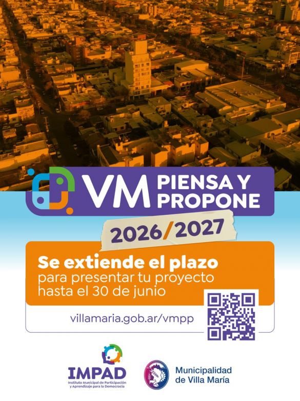 Villa Mar&iacute;a extiende el plazo para presentar proyectos ciudadanos en el programa "VM Piensa y Propone"