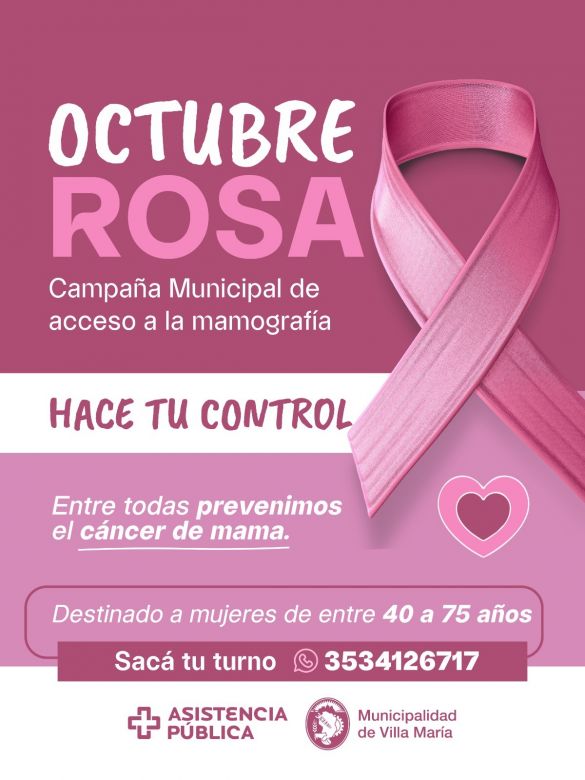 Villa Mar&iacute;a ofrece mamograf&iacute;as gratuitas durante todo octubre para prevenir el c&aacute;ncer de mama